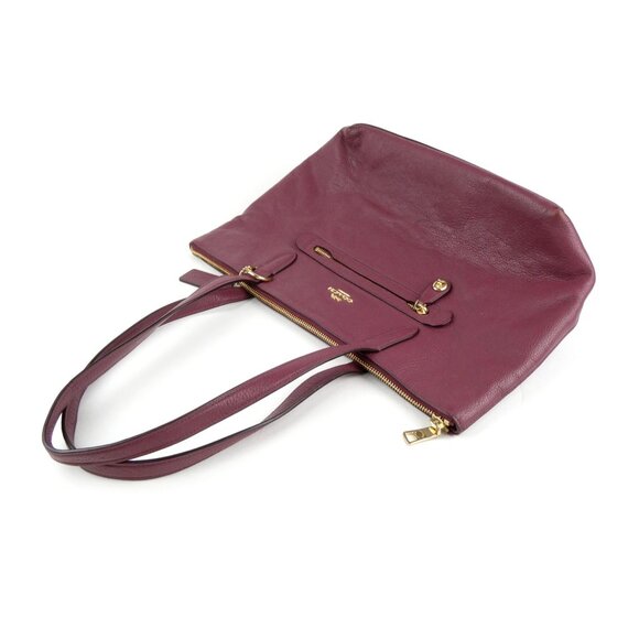 Coach Taylor Wine Leather Shoulder Bag 38312 - Picture 4 of 13